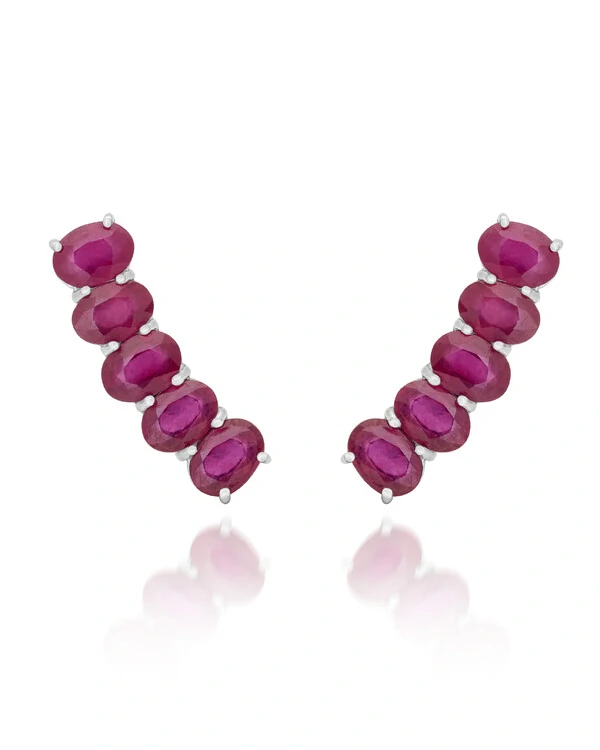 Brinco Earcuff Ouro 18K com Rubis