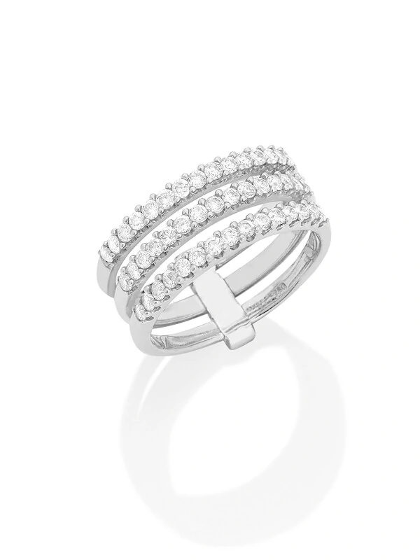 Anel Ouro 18k Com Brilhantes