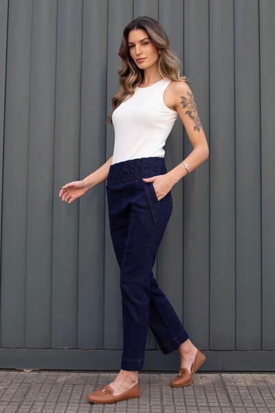 Foto Calça malha jeans escuro Larissa