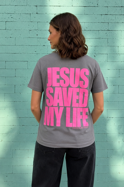 Foto Jesus Saved My Life Cinza