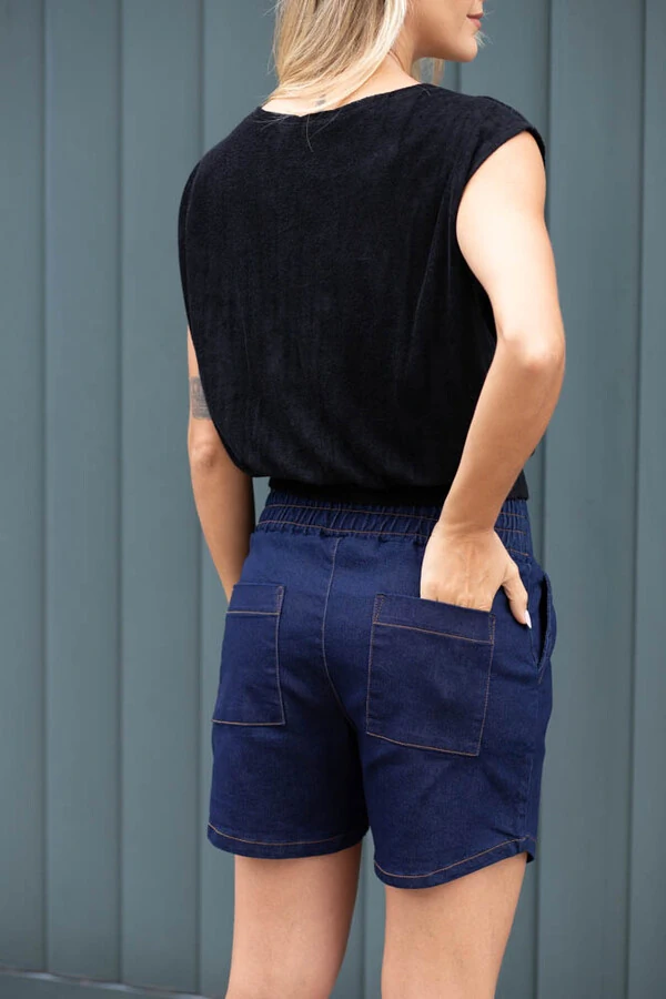 Shorts Saia malha jeans Jully