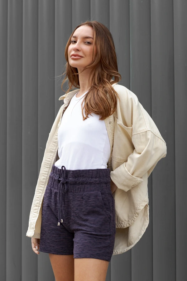 Shorts Vika Moletom Rústico