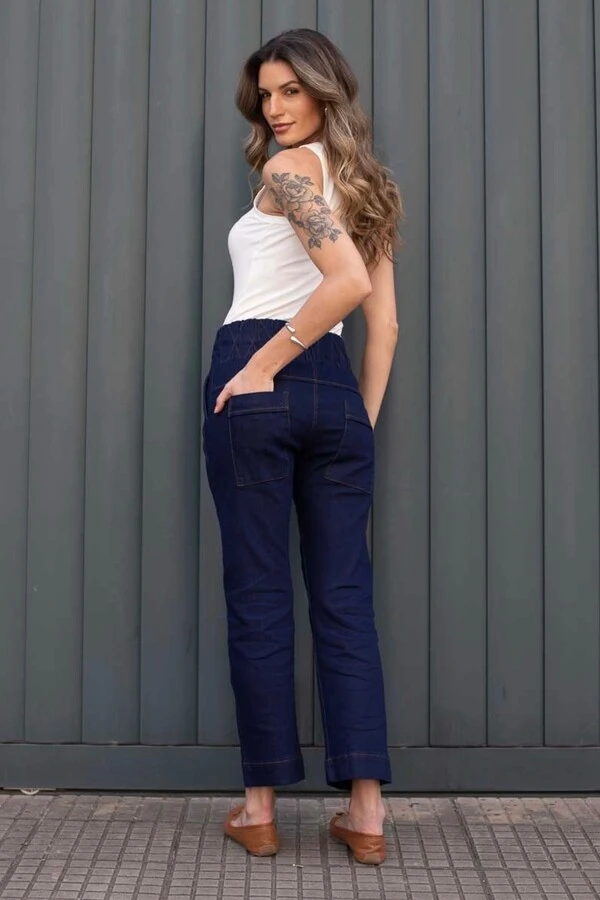 Calça malha jeans escuro Larissa