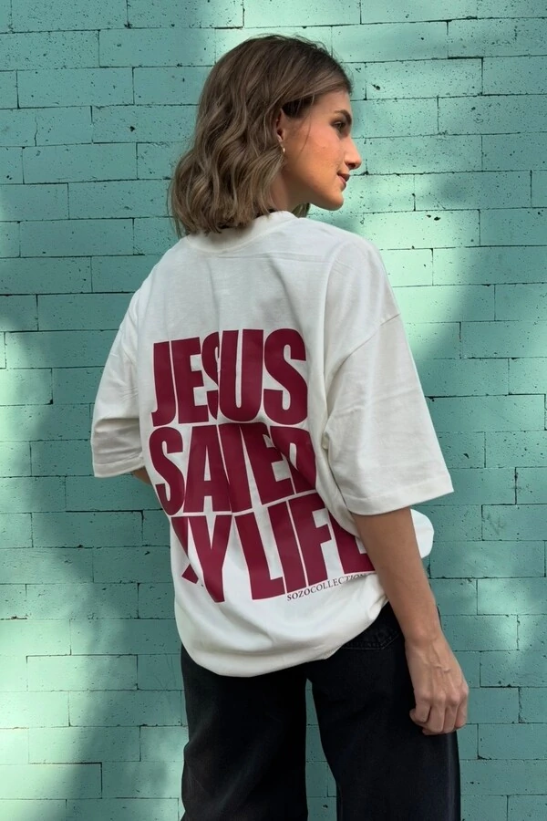 Jesus Saved My Life Offwhite