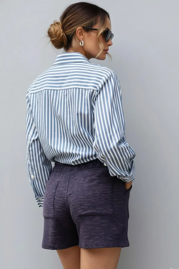 Shorts Vika Moletom Rústico