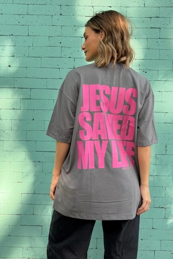 Jesus Saved My Life Cinza
