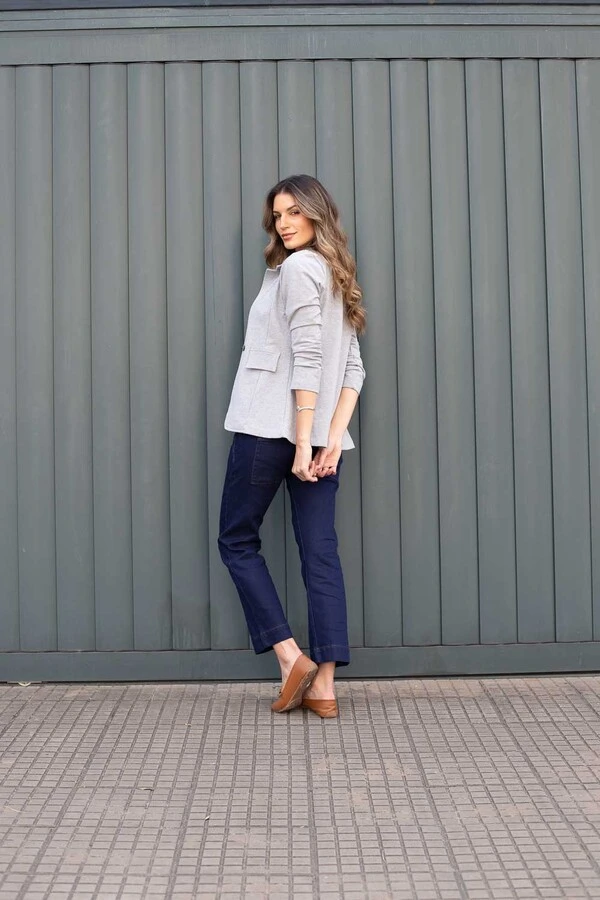 Calça malha jeans escuro Larissa