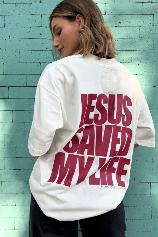 Jesus Saved My Life Offwhite