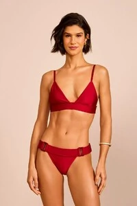 Top Biquíni Melanie Triângulo Vermelho Divino