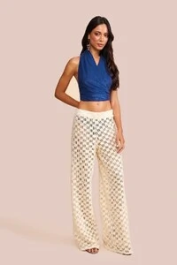 Blusa Frente Única Évora Veludo Azul Marinho