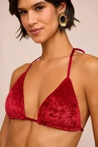 Top Biquíni Denise Cortininha Vermelho Divino
