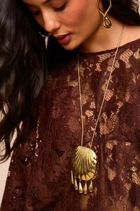 Vestido Luar Marrom Choco