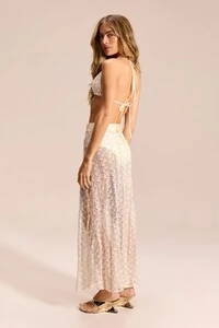 Saia Off-white e Dourado Vis