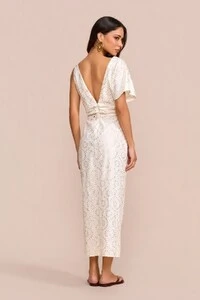 Saída de Praia Midi Leros Paetês Off-White