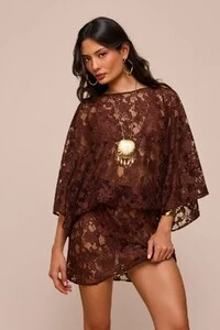 Vestido Luar Marrom Choco