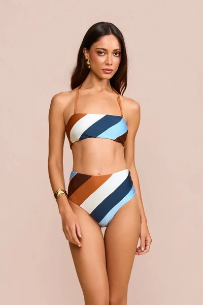Conjunto Biquini Taiti Listrado Azul
