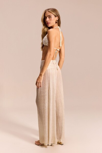 FotoCalça Off-white e Dourado Solene