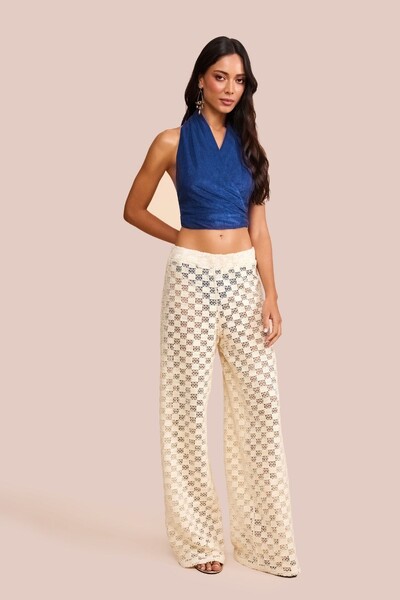 Foto Blusa Frente Única Évora Veludo Azul Marinho