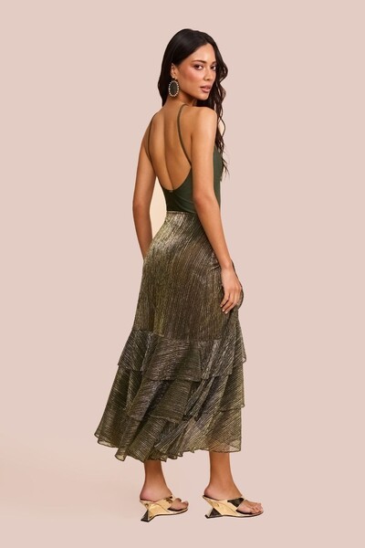 Foto Saia Longa Ventania Tule Verde Musgo
