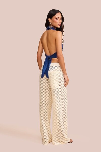 Foto Blusa Frente Única Évora Veludo Azul Marinho