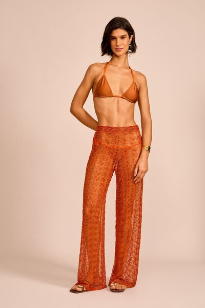 Foto Calça Longa Caieiras Lurex Laranja Aperol