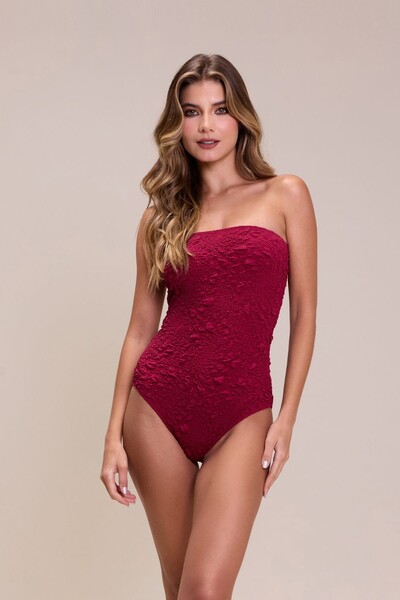 Foto Maiô Cherry Vermelho Vinho