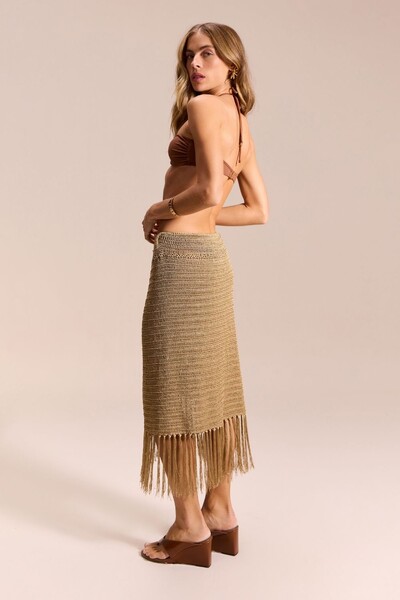 FotoSaia Crochê Longa Bege