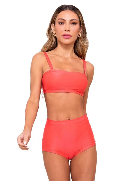 Conjunto Biquíni Pântano Vermelho Coral