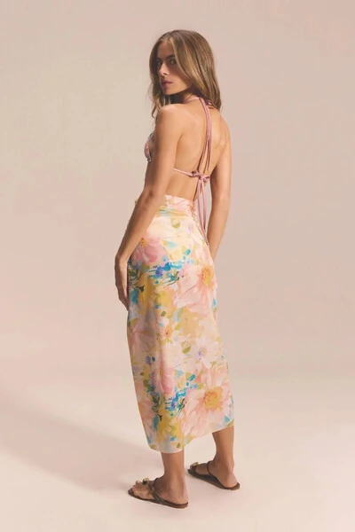 Conjunto Floral Biquini St. Martin + Canga Pannaeau New