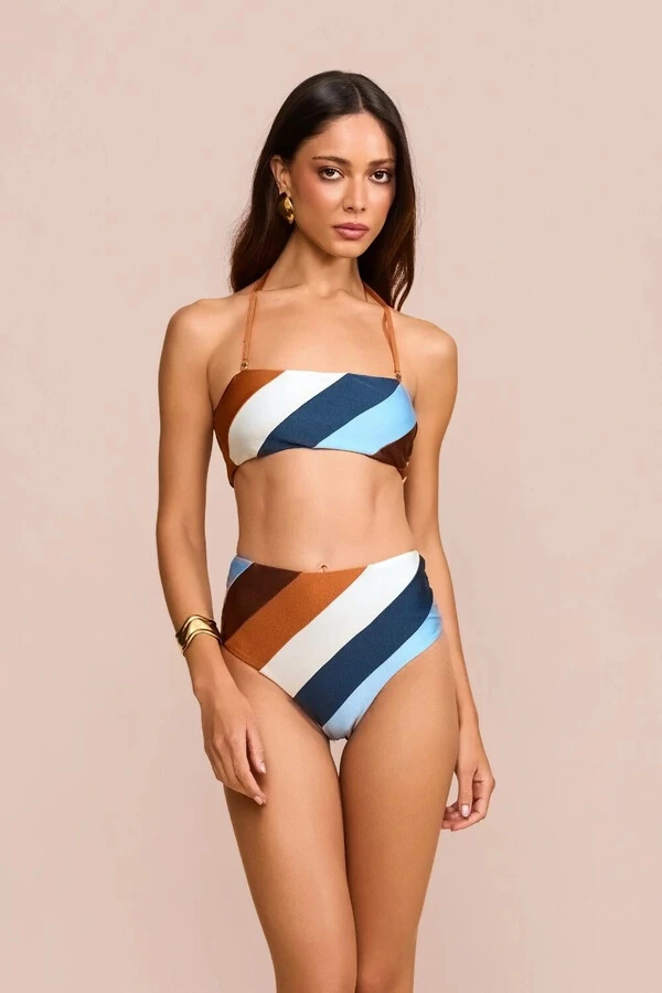 Conjunto Biquini Taiti Listrado Azul