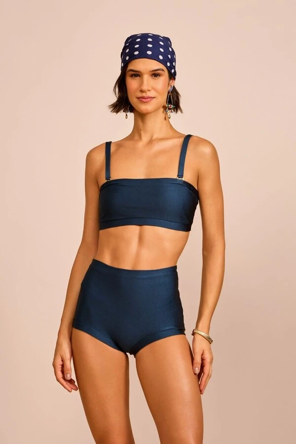 Calcinha Biquíni Hot Pants Pantano Azul Marinho