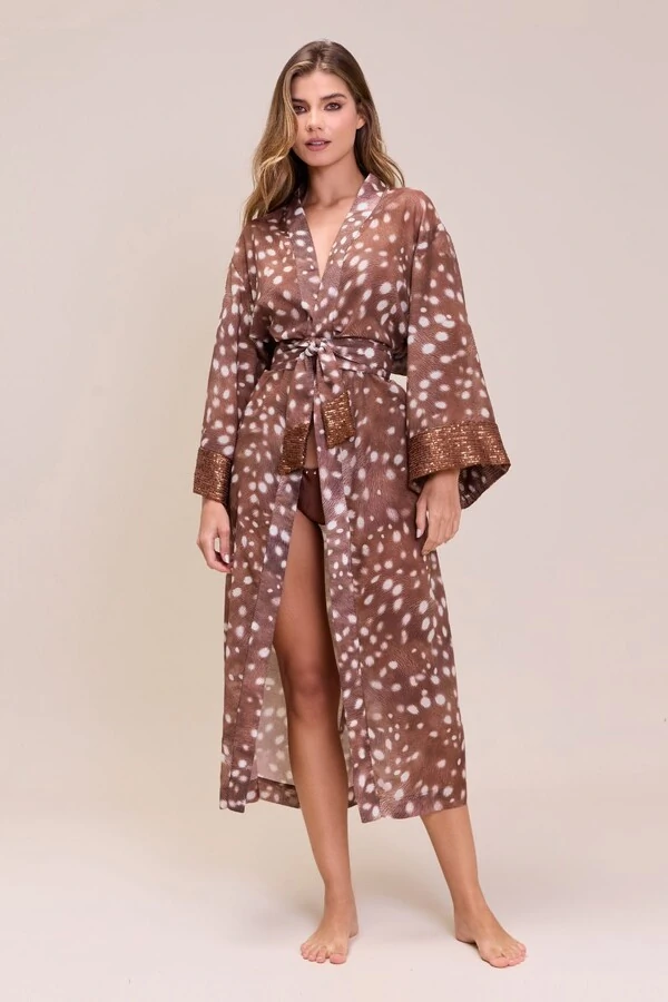 Kimono Francisca Cervo Marrom