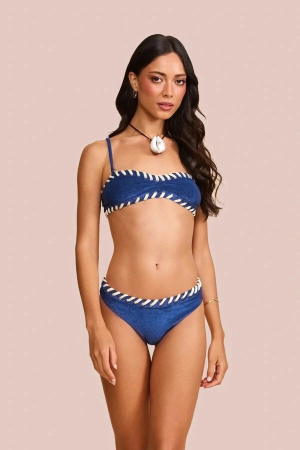 Conjunto Biquíni Atlântica Veludo Azul Marinho