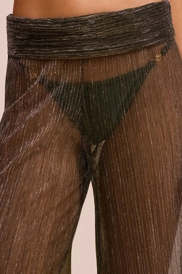 Calça Pantalona Solene Tule Verde Musgo