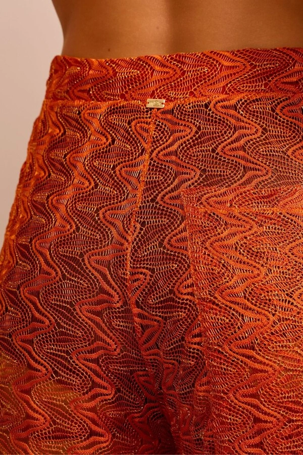 Calça Longa Caieiras Lurex Laranja Aperol