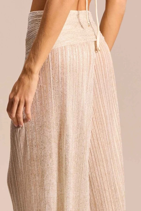 Calça Off-white e Dourado Solene