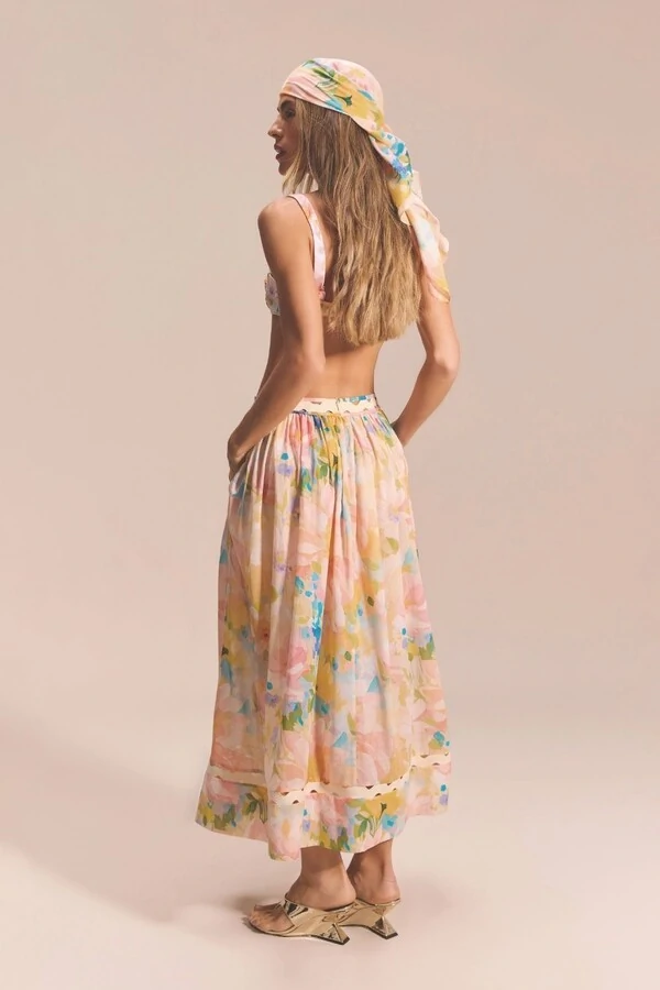 Saia Floral Pastel Marajo
