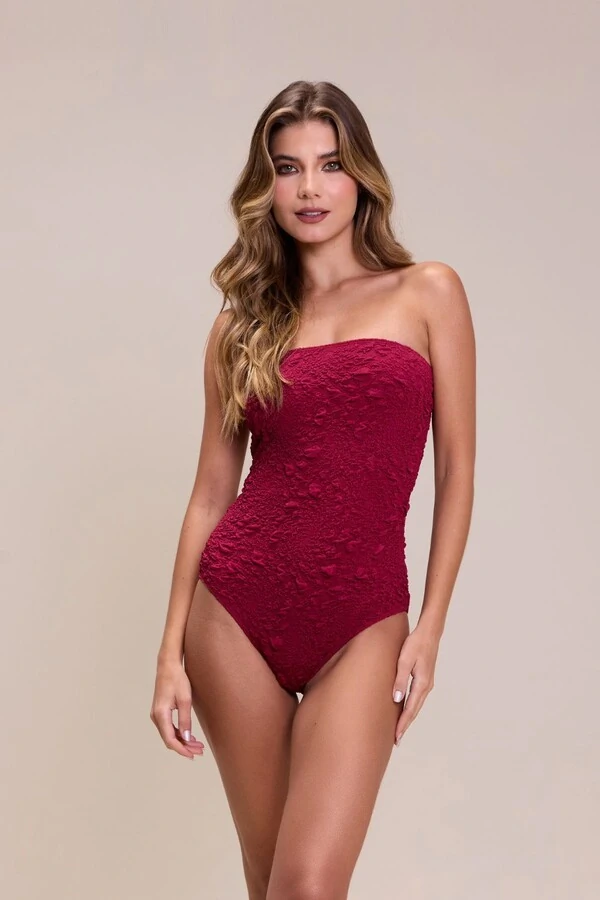 Maiô Cherry Vermelho Vinho