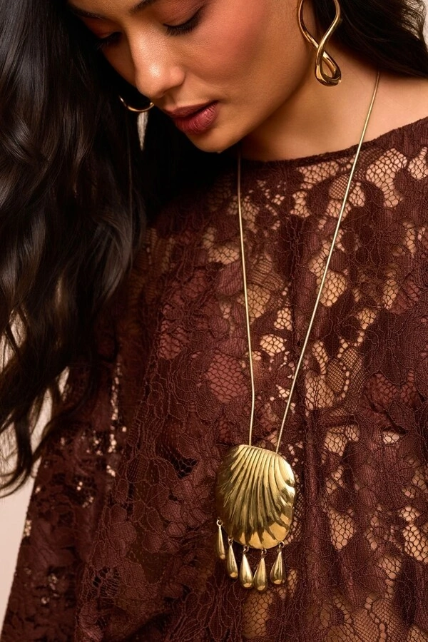 Vestido Luar Marrom Choco