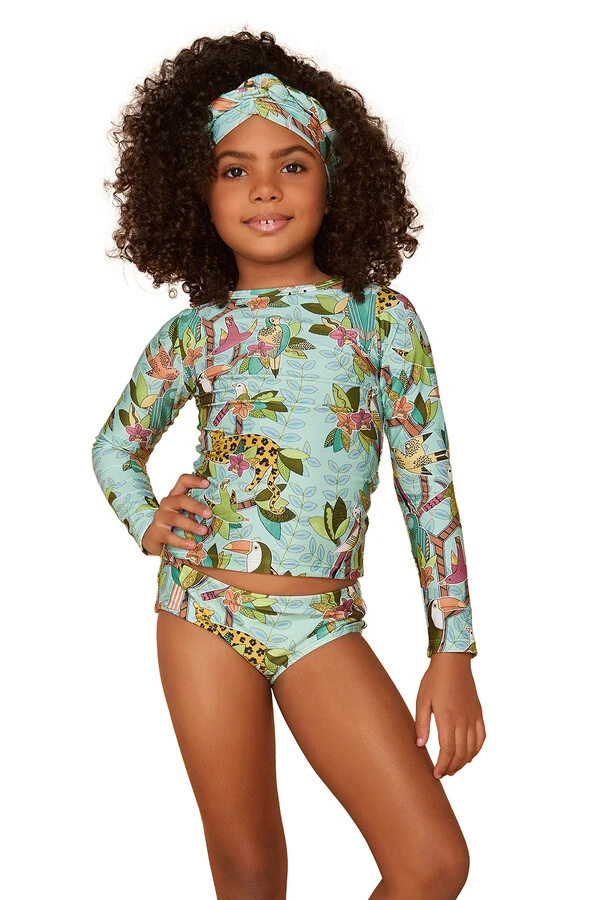 Conjunto Mimosa Infantil Grega Amarela - Forro Liso