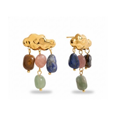 Foto Brinco Nuvem Pedras Naturais