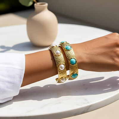 FotoBracelete Aberto Pérolas