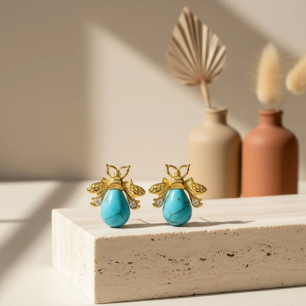 Brinco Abelha Turquesa