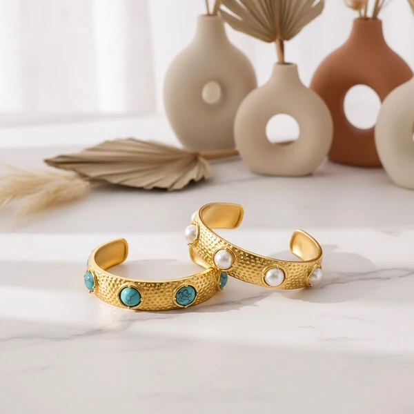 Bracelete Aberto Pérolas