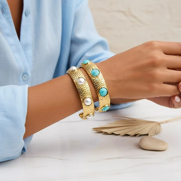 Bracelete Aberto Pérolas