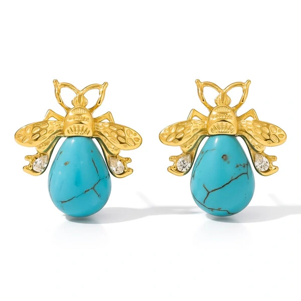 Brinco Abelha Turquesa