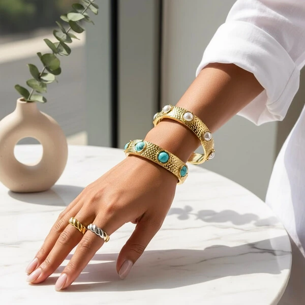 Bracelete Aberto Turquesa