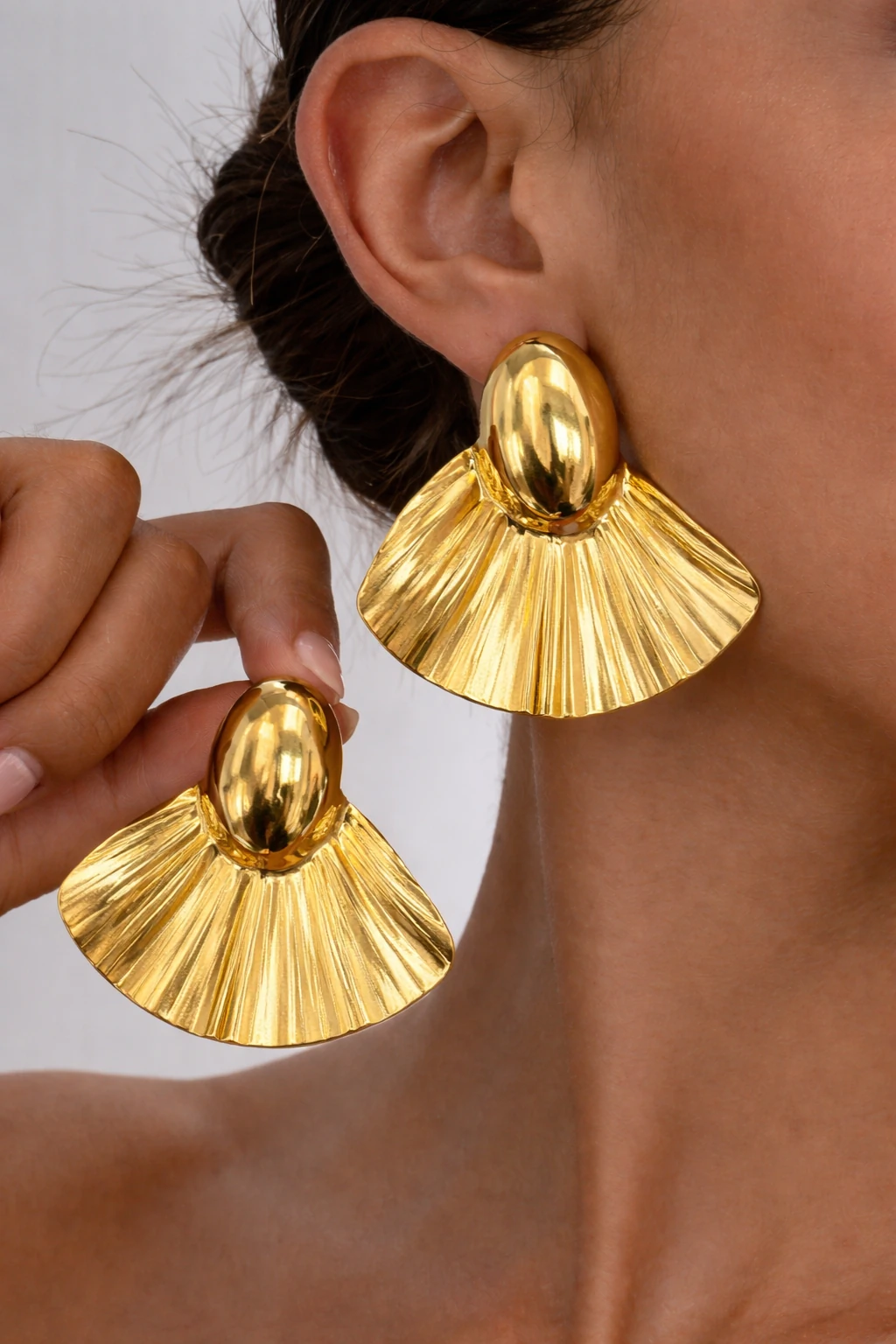 FotoBrinco Leque Dourado Orgânico Semi Jóia