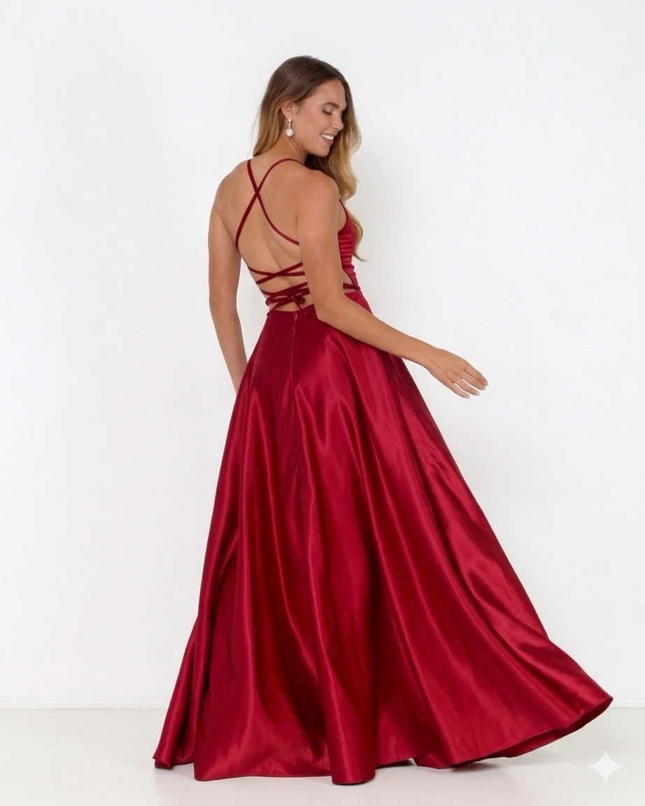 FotoVestido Zilma Alça Fina Em Cetim