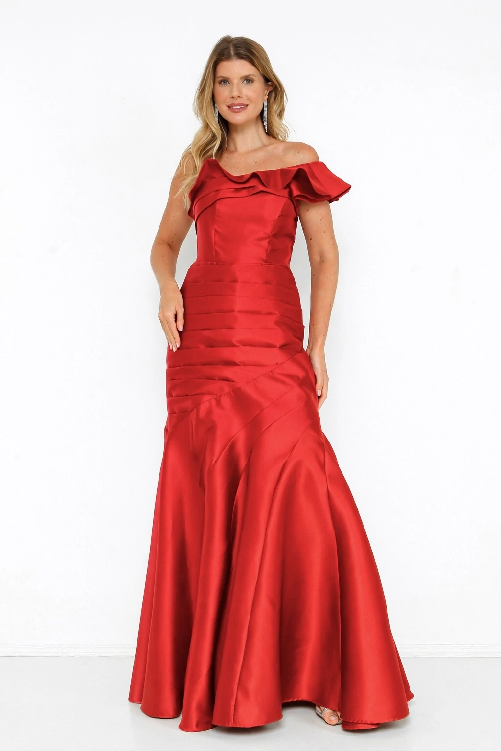 FotoVestido Ivanice Em Zibeline Modelo Sereia Ombro Assimétrico